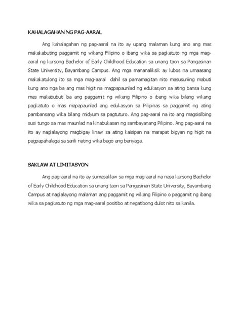 saklaw at delimitation|Saklaw, at Delimitasyon NG Pag.